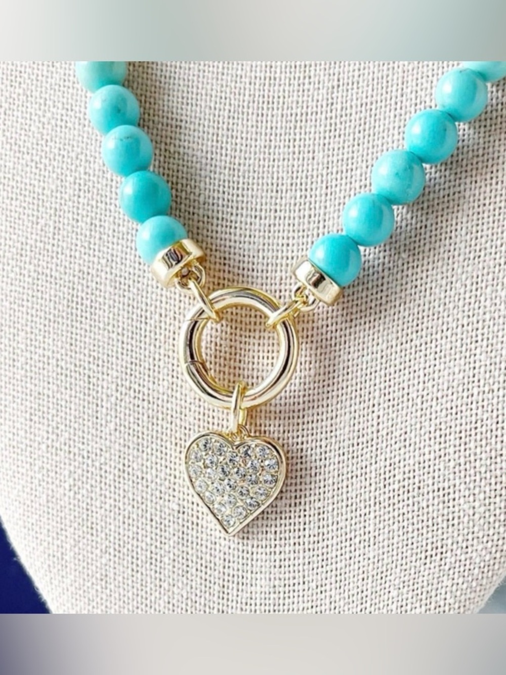 Park Lane SANTORINI Necklace with Gold Pave Heart Charm - Picture 2 of 3